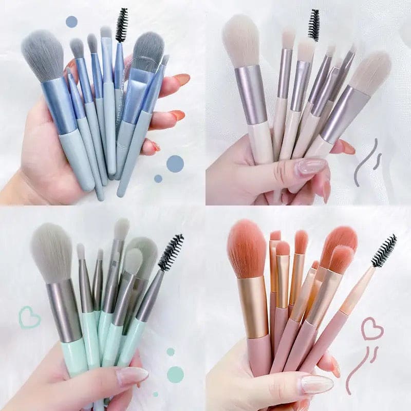 Set Of 8 Mini Makeup Brush Set, Soft Synthetic Hair Brushes, Eyeshadow Foundation Sculpting Brushes, Portable Soft Concealer Brush, Beauty Foundation Eye Shadow Tool Eyelash Brush With Bag Set Of 8 Mini Makeup Brush Set, Soft Synthetic Hair Brushes, Eyeshadow Foundation Sculpting Brushes, Portable Soft Concealer Brush, Beauty Foundation Eye Shadow Tool Eyelash Brush With Bag